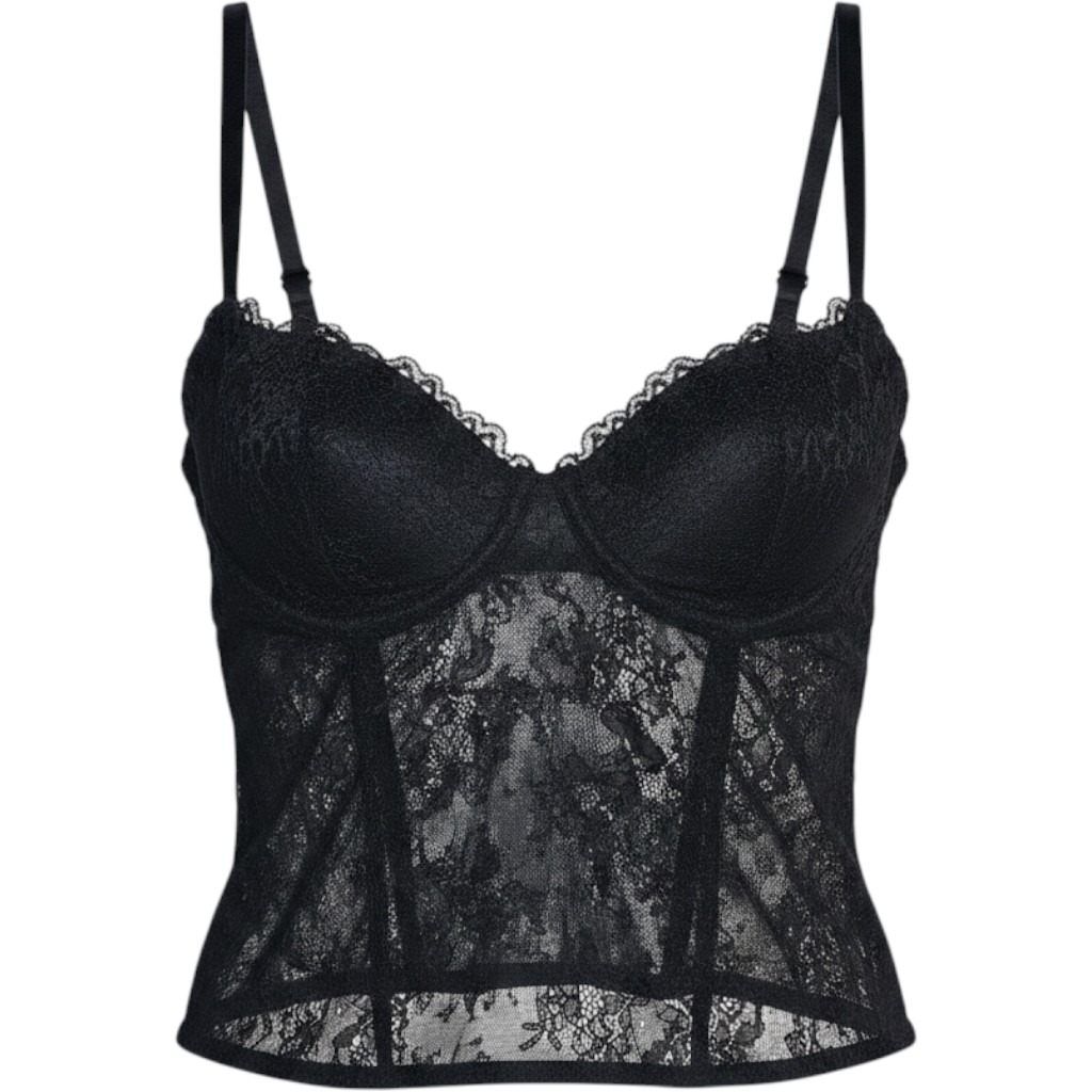 Out From Under Urban Outfitters Black Lace Corset Bustier Top Underwire Lg. Nwt